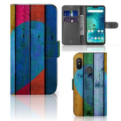 Xiaomi Mi A2 Lite | Book Style Case | Wood Heart - Cadeau voor je Vriend