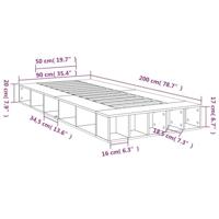 Bedframe bewerkt hout grijs sonoma eikenkleurig 90x200 cm - thumbnail