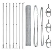 VidaXL Afrasteringspaal zilver 10 x 0,8 m (13 mm gaas) staal - thumbnail