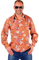 Hippie blouse Paisley oranje/bruin - thumbnail
