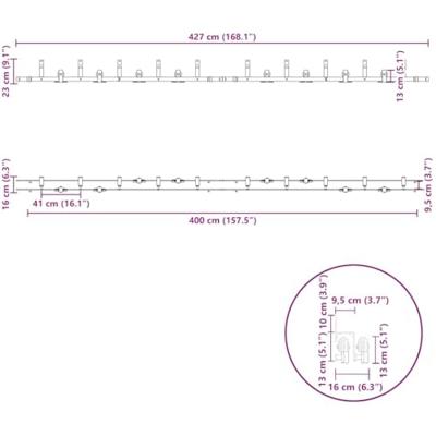 Doos met onderdelen voor schuifdeur 427 cm staal zwart
