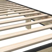 Bedframe bewerkt hout en metaal sonoma eikenkleurig 75x190 cm - thumbnail