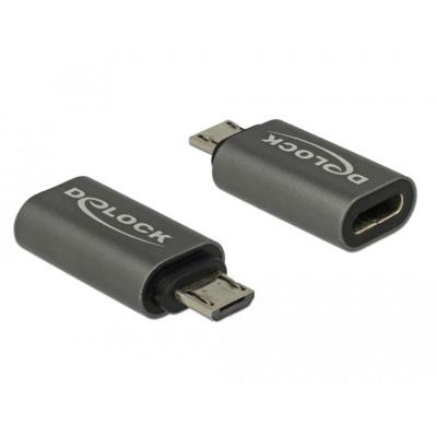 Delock 65927 Adapter USB 2.0 Micro-B male naar USB Type-C 2.0 female antraciet