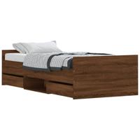 Bedframe hoofd- en voeteneinde bruin eikenkleur 100x200 cm - thumbnail