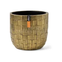 Pot bol blocks d17h15cm zwart/goud - thumbnail