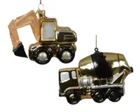 Decoris kersthanger glas werkvoertuig - assortiment - thumbnail