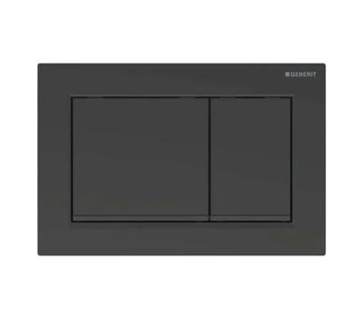 Geberit Drukplaat Omega 30 voor 2-toets Spoeling met Zwarte Designstroken Mat Zwart