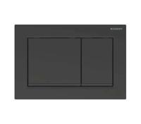 Geberit Drukplaat Omega 30 voor 2-toets Spoeling met Zwarte Designstroken Mat Zwart - thumbnail