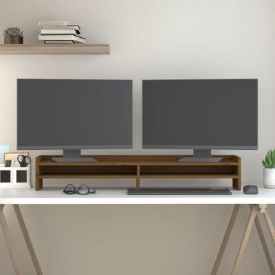 Monitorstandaard 100x24x16 cm massief grenenhout honingbruin Monitorstandaard 100x24x16 cm massief grenenhout honingbruin