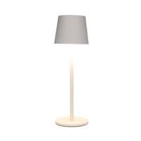Oplaadbare tafellamp ribbel warm wit dimbaar 1200mah incl. usb kabel 27,5x9 cm mat wit Anna's Collection - Annas collection - thumbnail