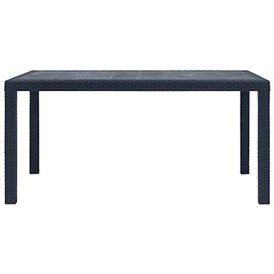 Tuintafel 150x90x72 cm rattan-look kunststof antraciet