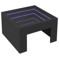 Salontafel met Infinity LED 50x50x30 cm zwart - thumbnail