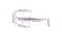 Bedframe met hoofdeinde en LED sonoma eikenkleurig 135x190 cm - thumbnail