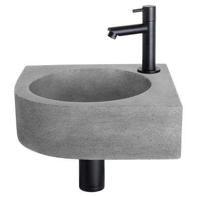 Differnz Differnz Cleo fonteinset beton donkergrijs - kraan recht mat zwart Differnz Differnz Cleo fonteinset beton donkergrijs - kraan recht mat zwart