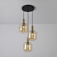 Hanglamp Xirena ambra III - E27-fitting - Drie bollen van amberkleurig glas - Speels effect - IP20 voor binnen - thumbnail