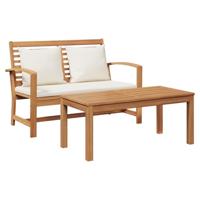 Tuin Sofa Set 2 pcs Bruin Massief teakhout - thumbnail