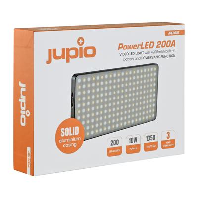 Jupio draagbare (camera) LED lamp en Powerbank in 1 - Volledig aluminium behuizing Jupio draagbare (camera) LED lamp en Powerbank in 1 - Volledig aluminium behuizing