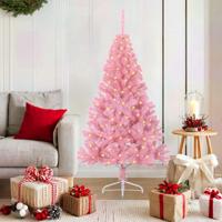 VidaXL Kunstmatig voorverlicht kerstboom met 150 led roze 150 cm pvc - thumbnail