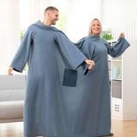 Dubbele Mouwdeken met met Centrale Zak Doublanket InnovaGoods Kleur Blauw - thumbnail