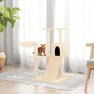 VidaXL Kattenmeubel met sisal krabpalen 82 cm crèmekleurig VidaXL Kattenmeubel met sisal krabpalen 82 cm crèmekleurig