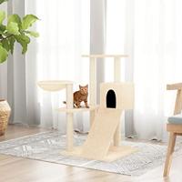 VidaXL Kattenmeubel met sisal krabpalen 82 cm crèmekleurig - thumbnail