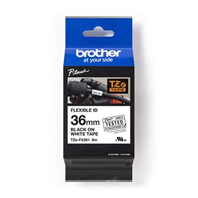 Brother TZe-FX261 Labeltape flexibel Tapekleur: Wit Tekstkleur: Zwart 36 mm 8 m