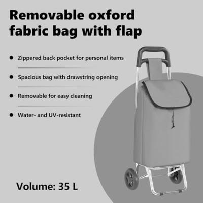 VidaXL Winkel trolley grijs 35 x 28 x 92 cm oxford stof VidaXL Winkel trolley grijs 35 x 28 x 92 cm oxford stof