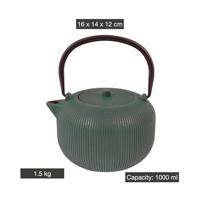 POINT-VIRGULE - Koffie & Thee - Theepot gietijzer 1,00l Forest Green - thumbnail