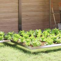 VidaXL Slakkenhekje 4 pcs zilver 13,5 x 13,5 x 25 cm roestvrij staal - thumbnail