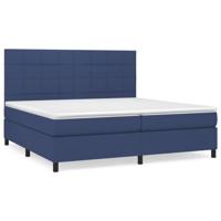 Boxspring met matras stof blauw 200x200 cm - thumbnail