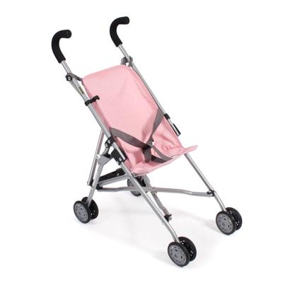Mini-Poppenbuggy Roma - Melange Grijs Roze Mini-Poppenbuggy Roma - Melange Grijs Roze