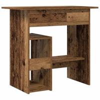 Bureau 80x45x74 cm bewerkt hout oud houtkleurig - thumbnail