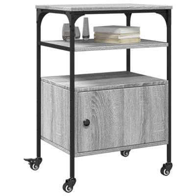 VidaXL Printerkastje 3-laags 50x40x76 cm bewerkt hout grijs sonoma