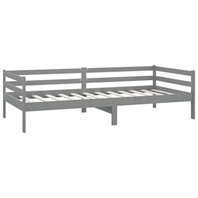 Slaapbank massief grenenhout grijs 90x200 cm