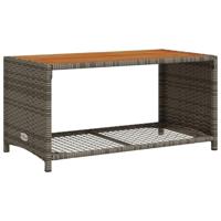 4-delige Loungeset met kussens poly rattan grijs - thumbnail