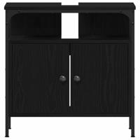 4-delige badkamermeubelset in Zwart Eiken - Mooi Gelamineerd Hout - thumbnail