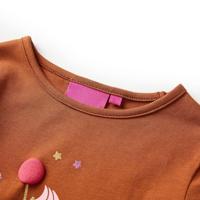 Kindershirt met lange mouwen ijsjesprint 128 cognackleurig - thumbnail