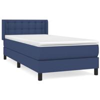 Boxspring met matras stof blauw 80x200 cm - thumbnail