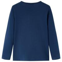 Kindershirt met lange mouwen dierenprint 116 marineblauw - thumbnail