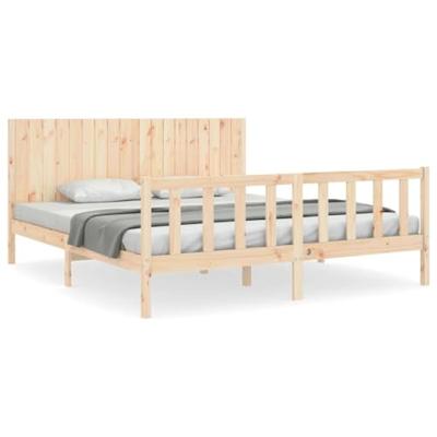 Bedframe met hoofdbord massief hout