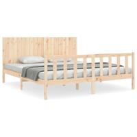 Bedframe met hoofdbord massief hout - thumbnail