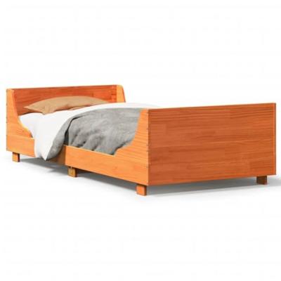 Bedframe zonder matras massief grenenhout wasbruin 75x190 cm Bedframe zonder matras massief grenenhout wasbruin 75x190 cm