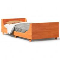 Bedframe zonder matras massief grenenhout wasbruin 75x190 cm - thumbnail