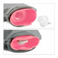 Relaxdays warmwater kruik met hoes roze/grijs 2 l | 6 stuks - thumbnail