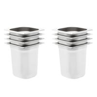 VidaXL Gastronormbakken 8 st gn 1/6 200 mm roestvrij staal - thumbnail