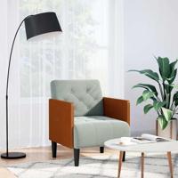 Fauteuil met armleuningen Lichtgrijs 55 cm Fluweel - thumbnail