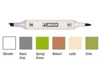 NOCH 0061159 Patina-Marker Grijs, Groen, Walnoot, Crème, Olijf-groen 6 stuk(s) - thumbnail