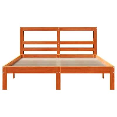 Bedframe zonder matras massief grenenhout wasbruin 140x200 cm