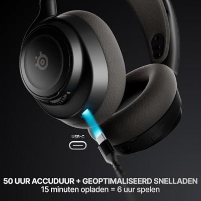 SteelSeries Arctis Nova 7 Wireless Gen 2 multiplatform gamingheadset - Realtime bediening via app - 50h+ accuduur - Neodymiummagneetdrivers - Combineerbaar 2,4-GHz/Bluetooth - PC,PS5,Switch 1/2,mobiel