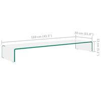 TV-meubel/monitorverhoger transparant 110x30x13 cm glas - thumbnail